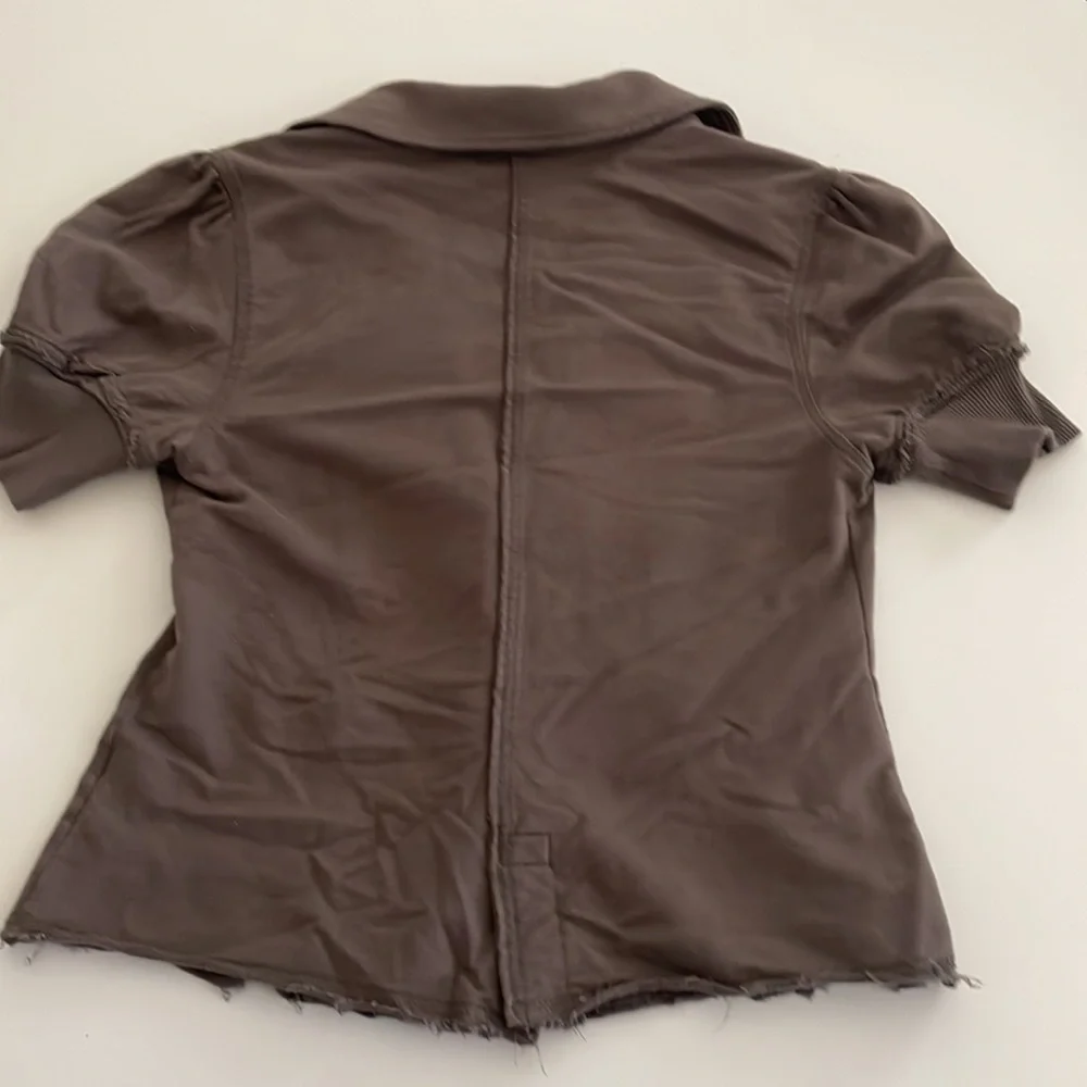 Mossimo Shacket- dark Taupe-Brown Short sleeves Half button Front pocket- Latge - Picture 4 of 10